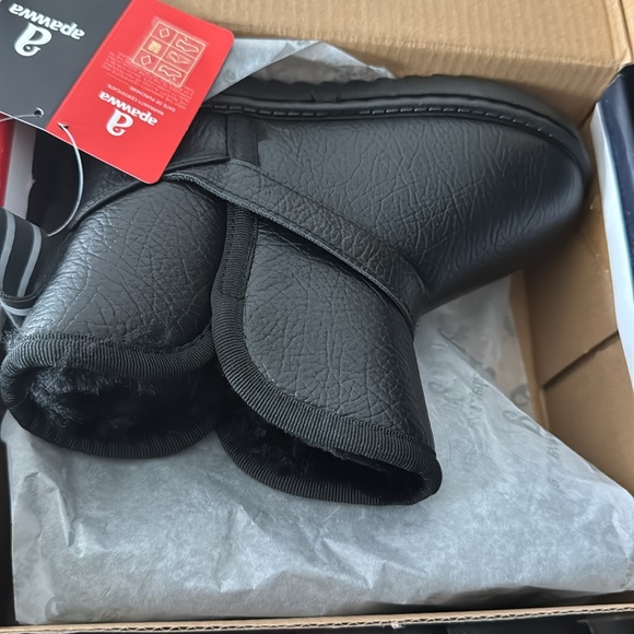 Apawwa Girls and Boys Boots Fur Lined Slip-On Warm Girls Snow Boots Waterproof - Picture 4 of 4